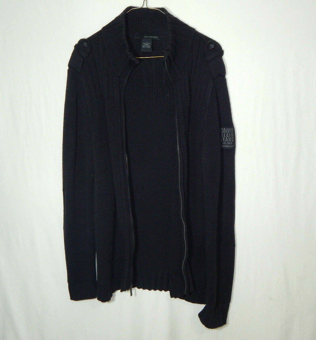 Calvin Klein Full Zipper Sweater 100% Cotton Blac… - image 7