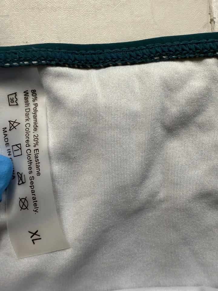 Conjunto de bikini de 2 piezas para mujer verde azul sin marca frente cintura alta traje de baño talla: XL Foto 2 de 4