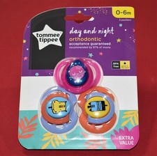 Tommee Tippee Baby Orthodontic Pacifiers 3 Pack 0-6m Day / Night 1 Glows