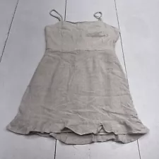 One Clothing Beige Linen Blend Mini Dress Women’s Size Medium