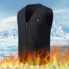 Smart Heated Vest Electric Body Warmer USB 3 Heat Settings Winter Black M