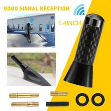 REAL CARBON FIBER 1.4 INCH SHORT ANTENNA JDM STYLE AM/FM RADIO AERIAL WHIP BLACK