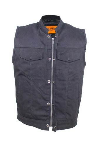 denim biker vest