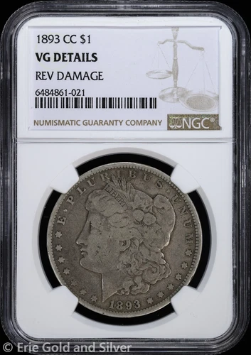 1893-CC $1 Morgan Silver Dollar NGC VG Details