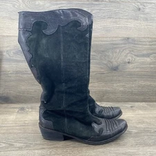 Franco Sarto Women's Willow Suede Boots Size 9 Black Western