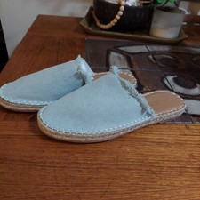 Splendid Jaycee Slip on Mule Espadrille, Light Blue Denim, Women Size 9.5  79