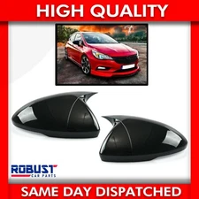 WING MIRROR COVER CAPS L + R GLOSS BLACK FOR VAUXHALL / OPEL ASTRA K (2015-2019)