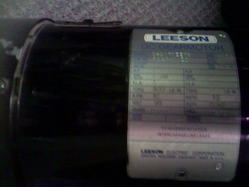 LEESON C4D17FZ27B, 1/2 HP, 92 RPM, 90V DC GEARMOTOR - Picture 3 of 3