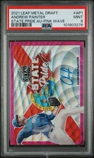 2021 Leaf Metal State Pride Pink Wave Refractor 2/10 Andrew Painter AUTO PSA 9