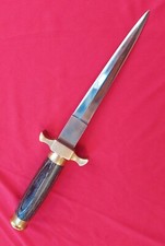 10.5" Dagger, Brass  Bone Boot/ Belt Carry with Bone Grip  Leather Sheath.NEW