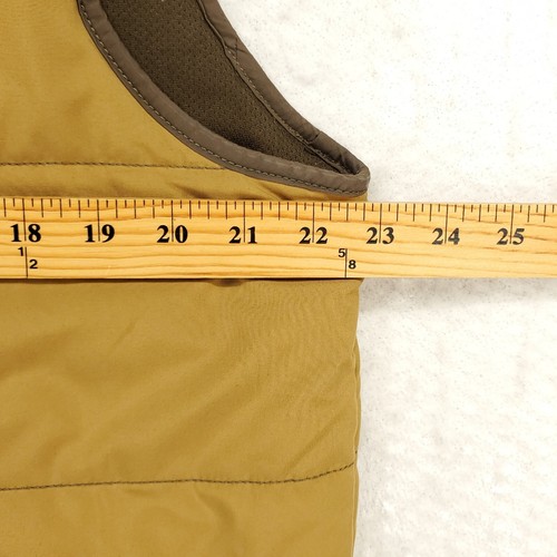 Red Head Vest Mens L Tan Brown Puffer Hunting Fishing Snap Up High Neck Outdoors - Picture 6 of 13