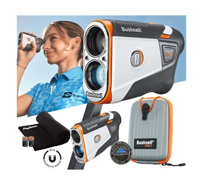 Bushnell Tour V6 Golf Rangefinder Bundle - PinSeeker with Visual