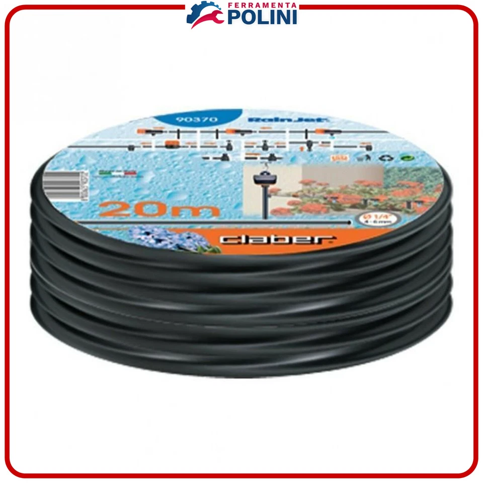 CLABER 90370 TUBO CAPILLARE 1/4" Mt.20 PER IRRIGAZIONE A GOCCIA DEL GIARDINO