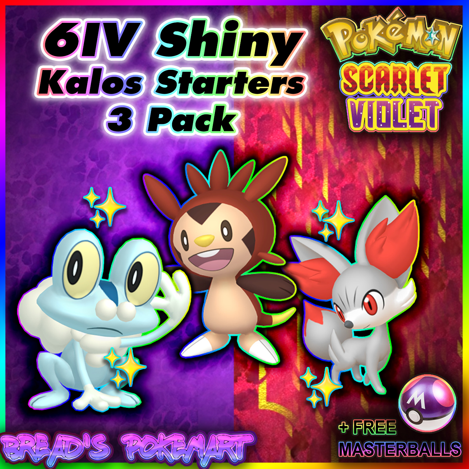 ✨ ULTRA SHINY STARTERS ✨ 3 for $2.49, 6IV Bundle