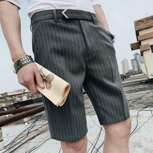 Summer Mens Striped Business Shorts 
