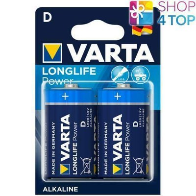 2 VARTA LONGLIFE POWER D LR20 ALKALINE BATTERIES 1.5V MONO R20 MN1300 AM1 E95