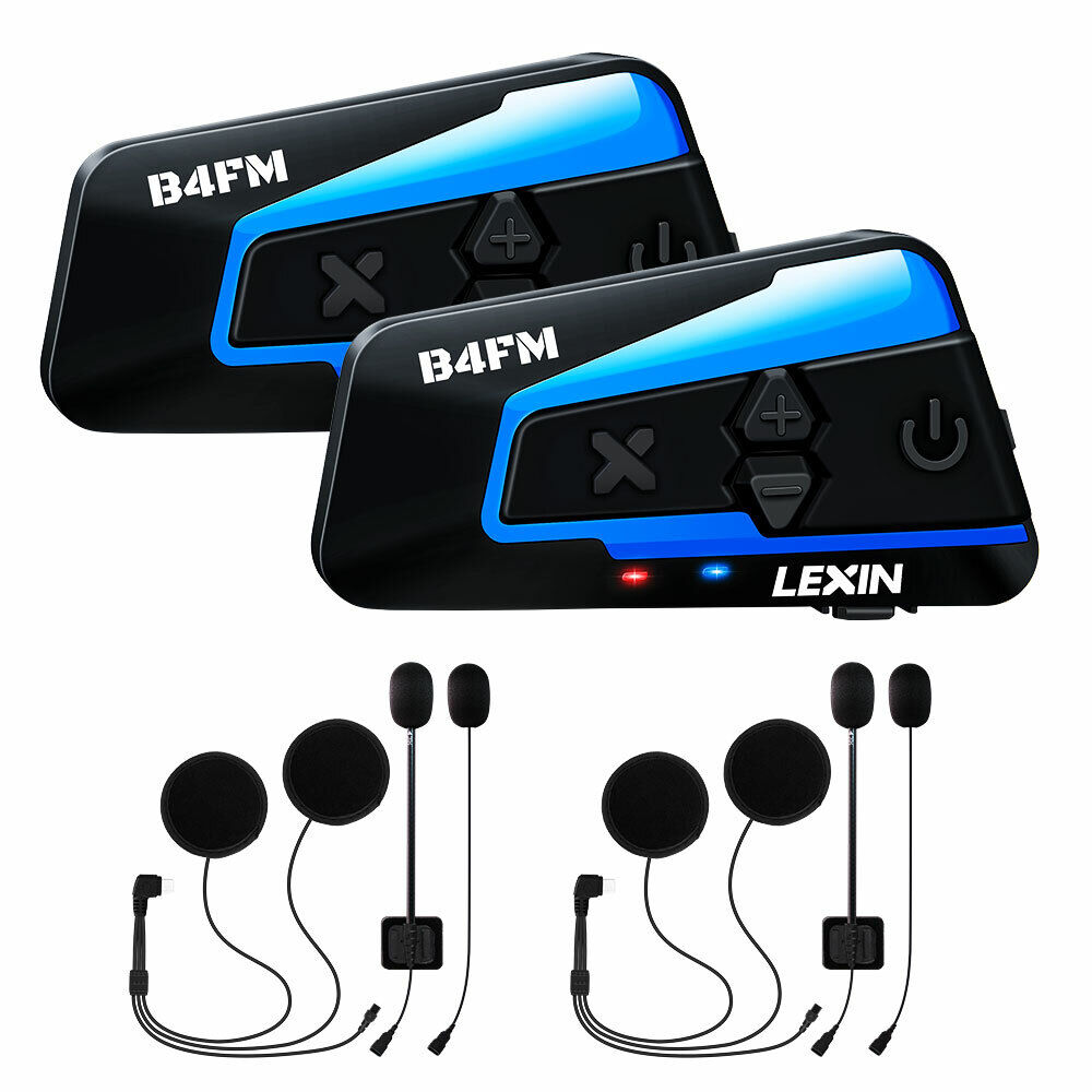 2X LEXIN B4FM Motorcycle Helmet Bluetooth Headset Intercom 10 Riders&Music  share