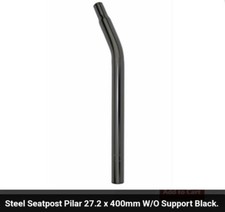 NEW BLACK LAID BACK BICYCLE SEAT POST 27.2MM,BMX CRUISER CHOPPER CHROME ALSO 