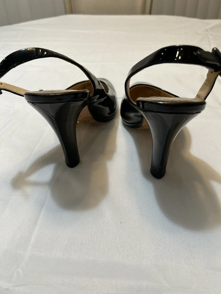 COLE HAAN NIKEAIR - Zapatos de tacón de charol negro con cordones - Talla 9,5 Foto 3 de 4