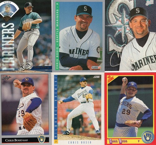 CHRIS BOSIO Lot of 33+ Different Premium MLB Baseball Cards Mariners & Brewers - Picture 3 of 7