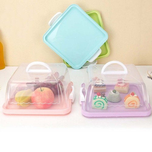 Portable Plastic Square Cake Box Cupcake Dessert Container for Case Handheld for - Picture 6 of 12