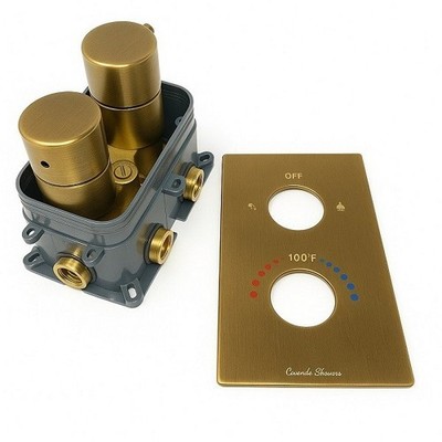 Cascada Firenze 2-Way Thermostatic Shower Valve 1/2'' NPT Dual Outlet