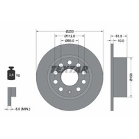 Textar 92306603 Bremsscheibe Hinterachse FüR Seat Skoda VW Skoda (Svw) Audi