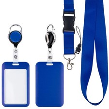Blue Lanyards for Id Badges Teacher Lanyard with Id Holder Retractable Heavy ...