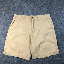 Magellan Outdoors Mens Khaki Chino Shorts Tan Size 36W Flat Front Outdoor Casual