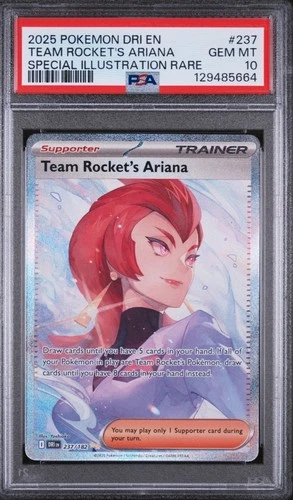 2025 POKEMON DRI EN-DESTINED RIVALS ULTRA RARE #224 TEAM ROCKET'S ARIANA PSA 10