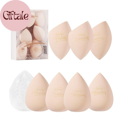 Makeup Sponge Set Blender Sponges, Latex-Free Beauty Makeup Sponges 7 Pcs with 1