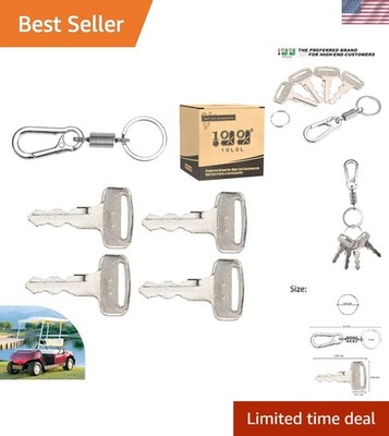 Essential Replacement Key Set for Yamaha Golf Carts - 4 Keys & Spring Keychain