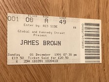 JAMES BROWN - London Wembley 1991 CONCERT TICKET music show tour Gig memorabilia