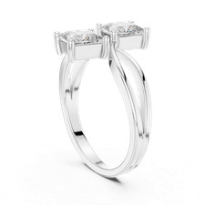 Anello 1,2 Ct Princess VVS1 D 2 Pezzi Diamante Infinity Promise Finitura Oro ...