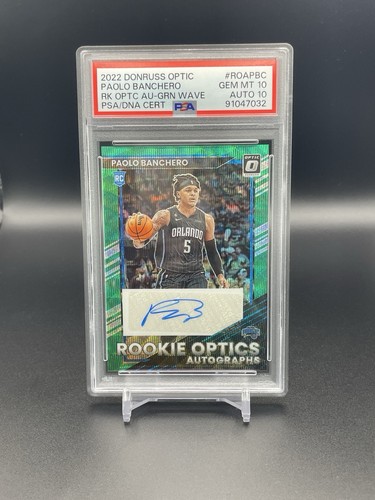 Paolo Banchero [Green Wave] #ROA-PBC 2022 Panini Donruss Optic Rookie Autographs card