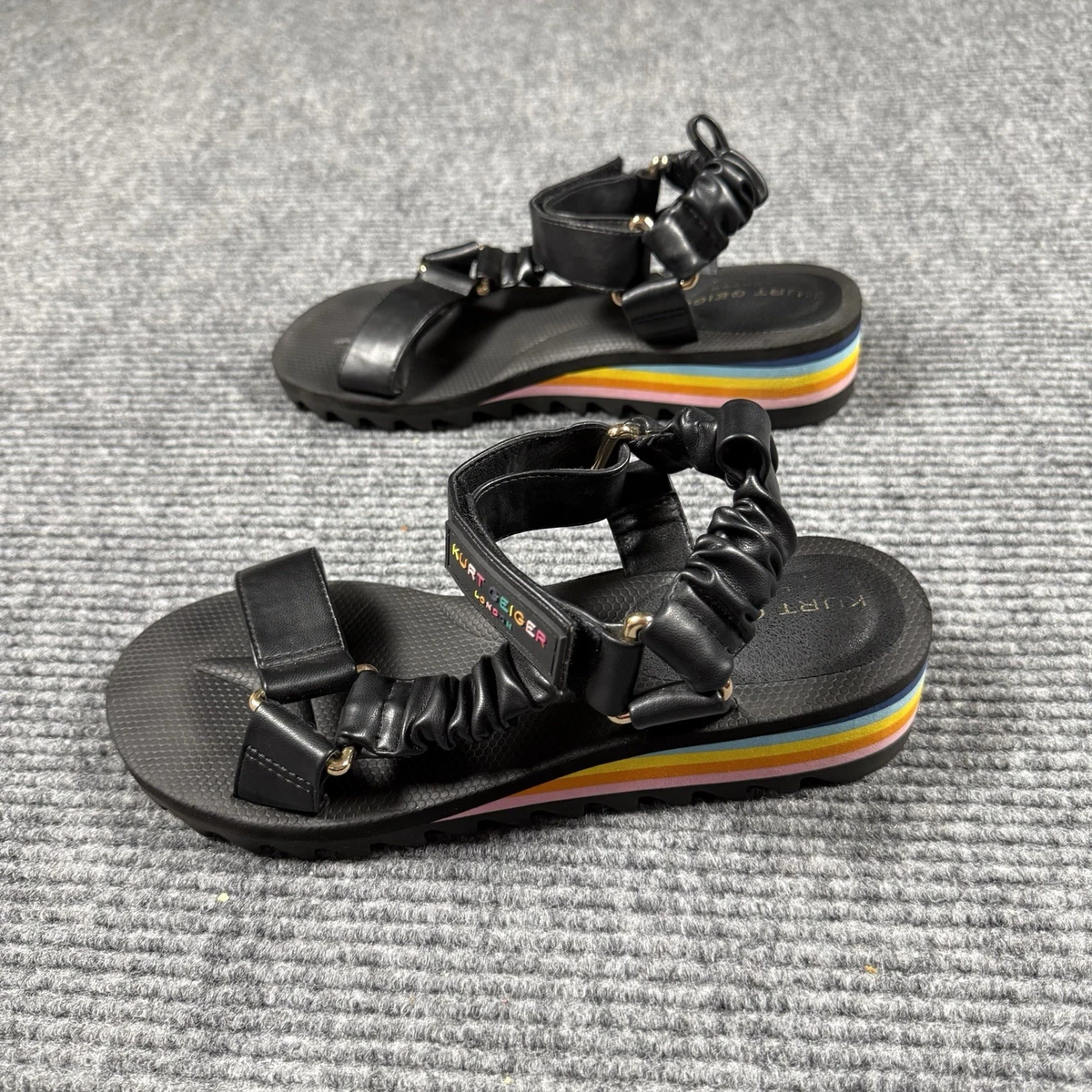 Rainbow Black Sandals for Women for sale | eBay