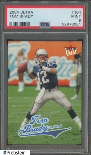 2004 Fleer Ultra #104 Tom Brady New England Patriots PSA 9 MINT