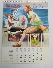 Rare! 1980 Olympic Games Print Calendar 1896-1976 Sperry Univac