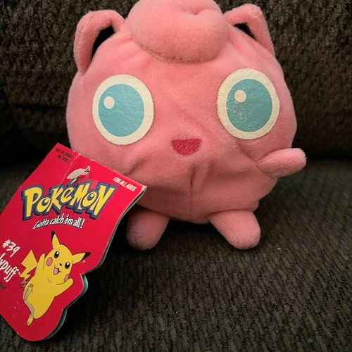 Vintage 5" #039 Jigglypuff Nintendo Pokemon Game Beanie Plush Toy (Hasbro, 1998)