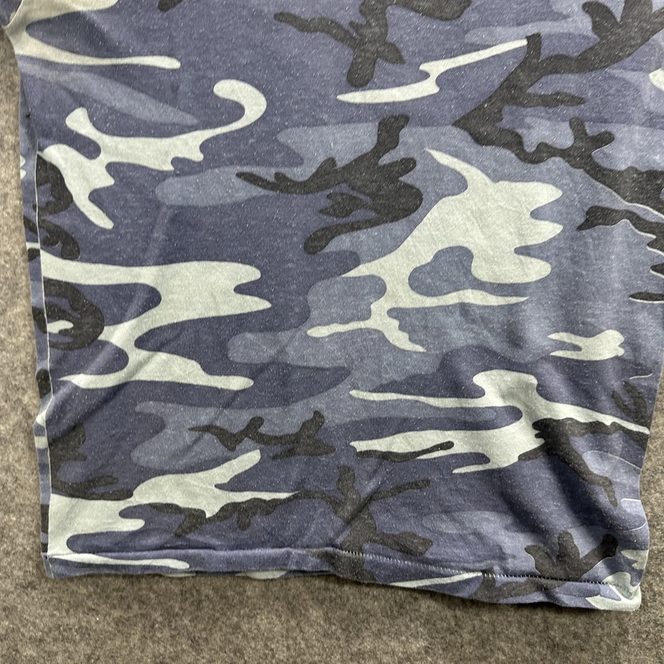 Винтажная футболка Rothco для мальчиков большая синяя камуфляжная камуфляжная военная футболка США 90-е мягкая - Изображение 4 из 4