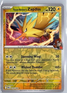 Team Rocket's Zapdos 070/182 Destined Rivals Reverse Holo