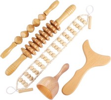 Wood Therapy Massage Tools Kit 5pcs   Body Sculpting, Lymphatic Drainage