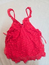 Victoria's Secret Lingerie Women's Medium Red Babydoll Dress Lace Valintine's