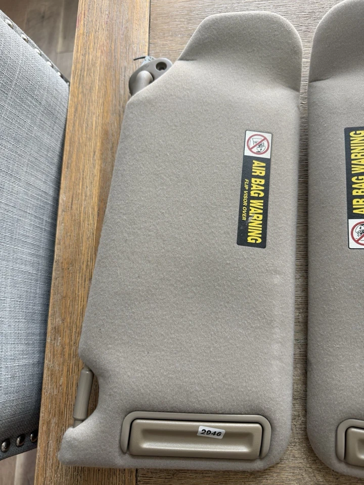 1999 - 2003 Acura TL CL Sun Visor Pair Set Driver Passenger Left Right BEIGE OEM — 第 2/4 张图片
