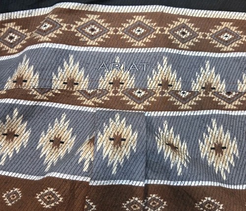 Camisa Ariat XXL Hombres Marrón Nelly Ajustada Vaquero Azteca Indio Abotonada Occidental - Imagen 3 de 6