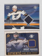 St Louis Blues Game Worn Jersey Card Lot Sejna /850 Brent Johnson