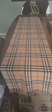 Burberry London Classic Nova Check Plaid cashmere Scarf Camel Tan Beige England