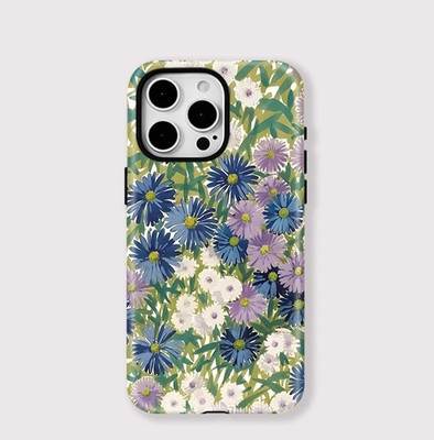 Blue Garden Flowers Tough MagSafe iPhone 17 16 15 14 13 12 11 Pro Hülle