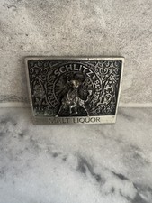 VINTAGE BELT BUCKLE 1970s SCHLITZ MALT LIQUOR BULL LOGO BEER Vintage