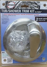 DANCO 10004 1-HANDLE VALVE TRIM KIT BRUSHED NICKEL FOR DELTA TUB/SHOWER FAUCETS